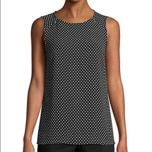 Jones New York Polka Dot Sleeveless Top-BLACK-Small